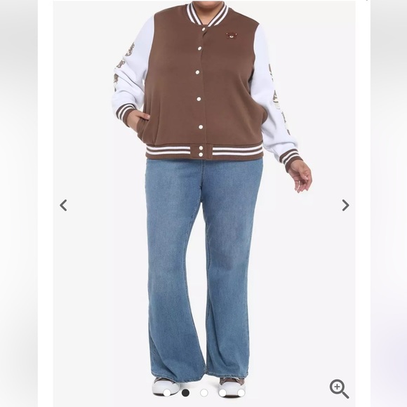 Teddy Bear Desserts Girls Varsity Jacket Plus Size - Picture 4 of 6